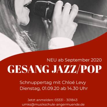 NEU: Gesang Jazz/Pop